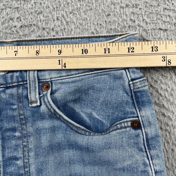 Re/Done Jeans Womens 25 Light Wash Button Fly Mid Rise Distressed Denim - Picture 5 of 8